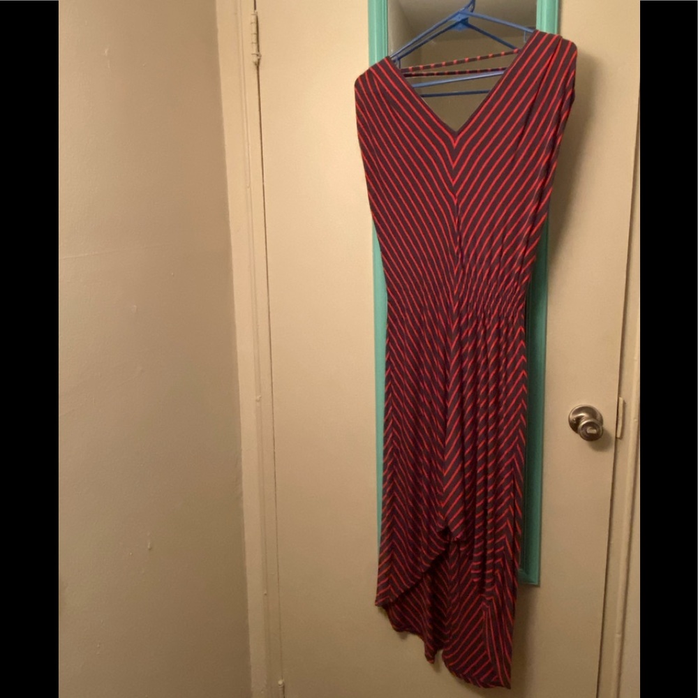 High low striped dress